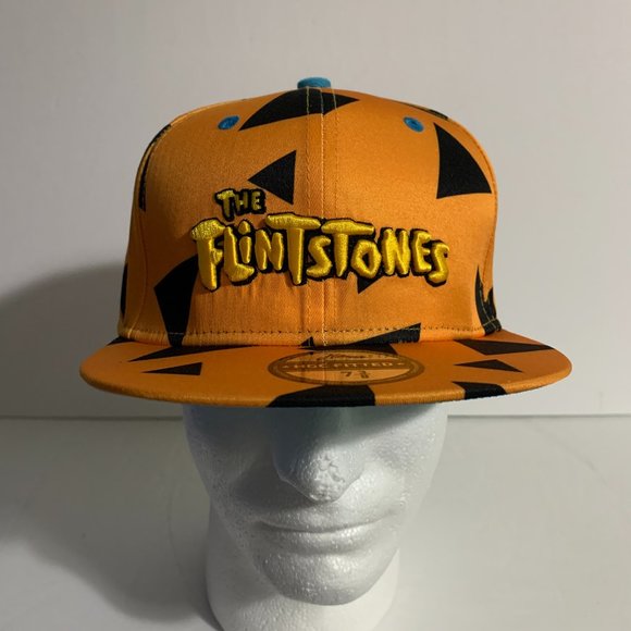 Headgear Classics Hat HGC Fitted Flintstones 1960 Fred Orange Black Cap 7 3/8 - Picture 1 of 8